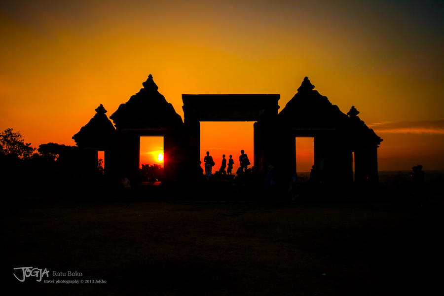 Sunset at Ratu Boko in Indonesia