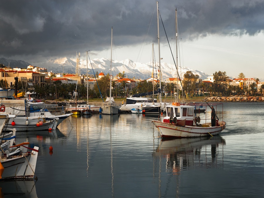 The Marina on the Island of Crete in Greece