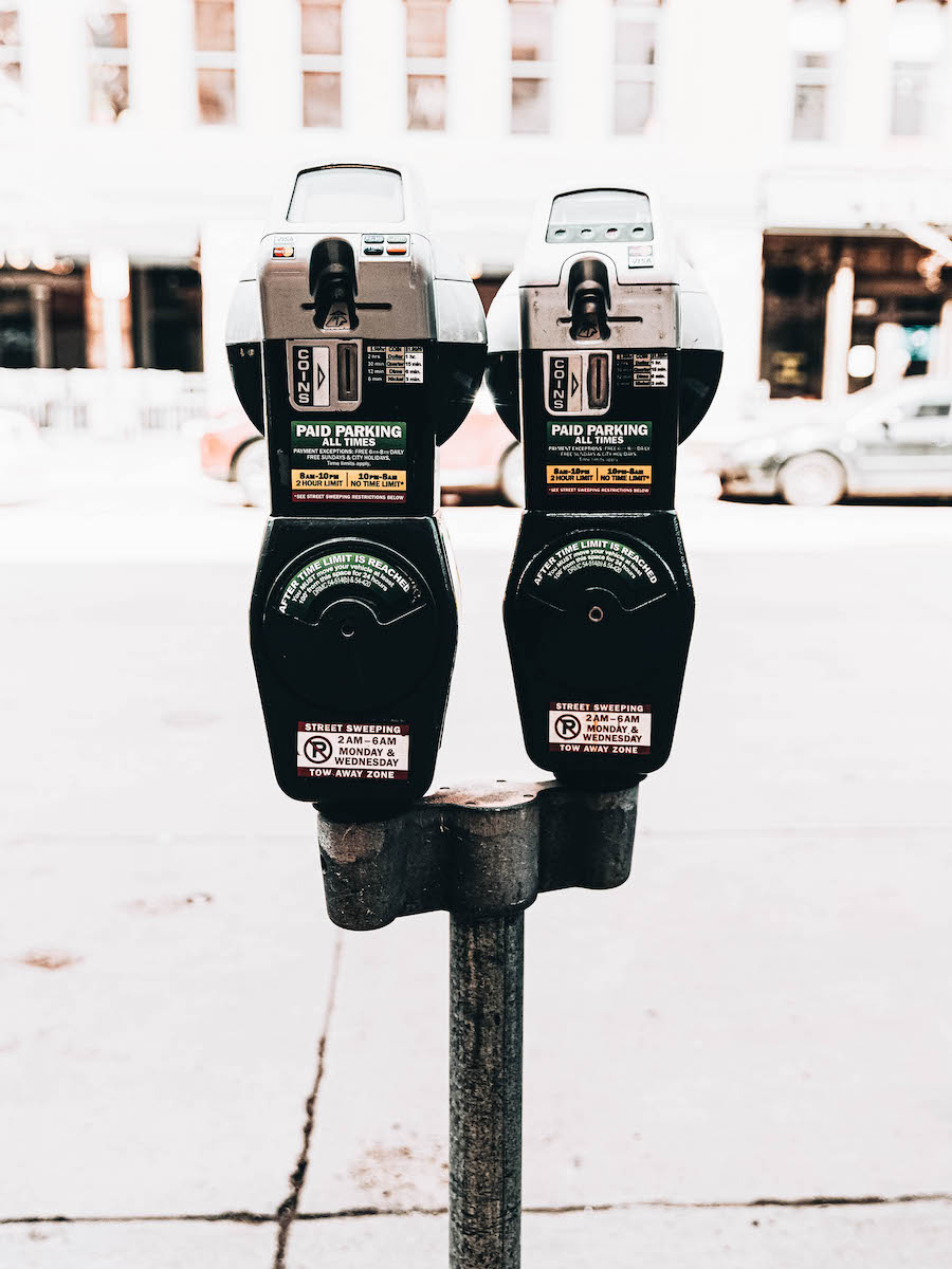 Two parking meters