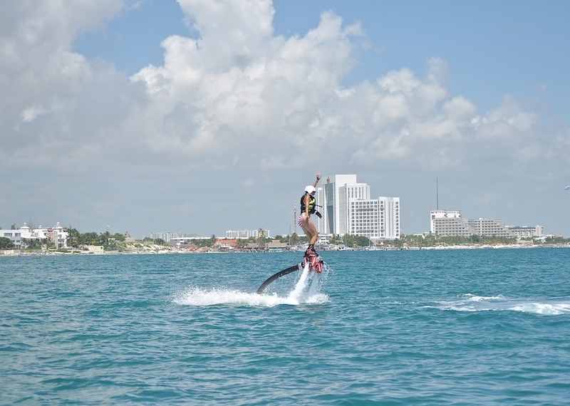 Flyboarding Water Jetpack in Cancun Mexico