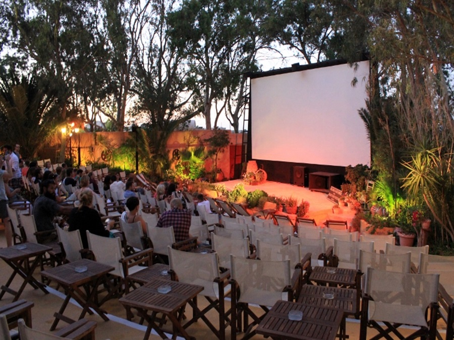 Kamari's Open Air Cinema in Santorini