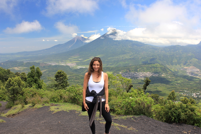 Annette hiking Pacaya volcano in guatemala