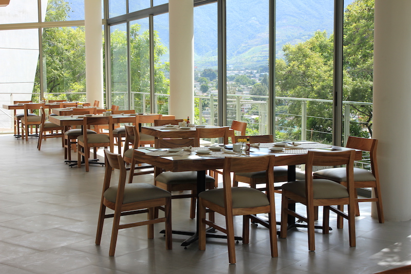 Kawilal Hotel dining room in Guatemala 