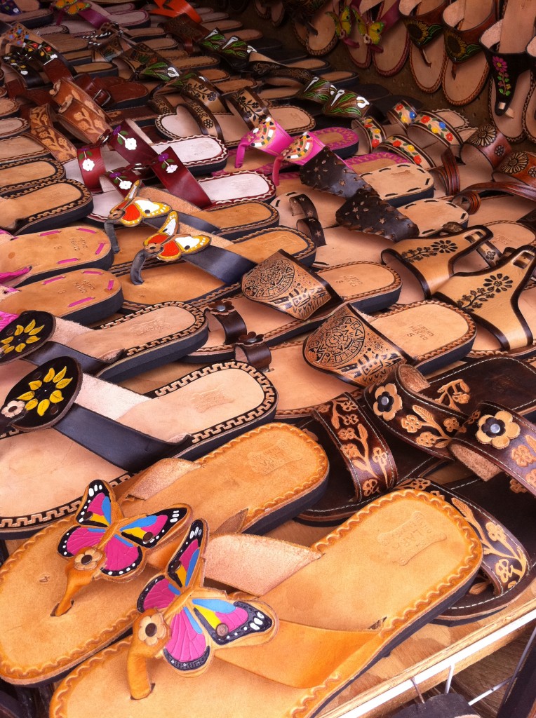 shoes at La Bufadora Market in Ensenada, Mexico