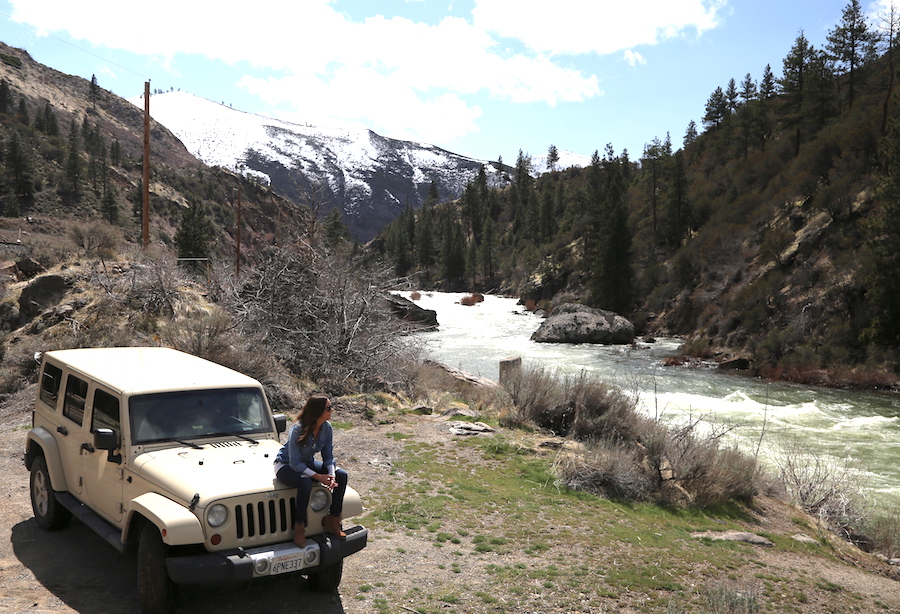 Annette in California next to a river