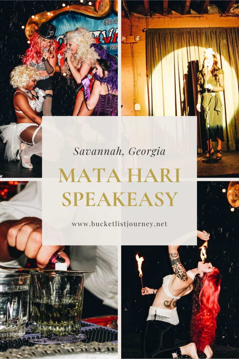 Mata Hari is a secret speakeasy in the heart of Savannah, Georgia. You need a password to enter, but once inside, try absinthe to drink!