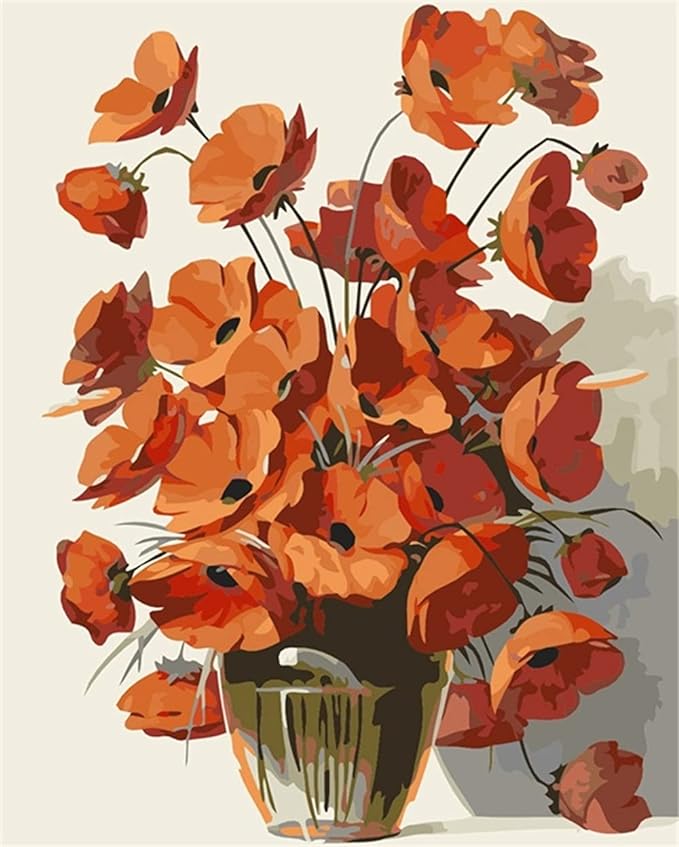 Orange Flowers Paint by Numbers