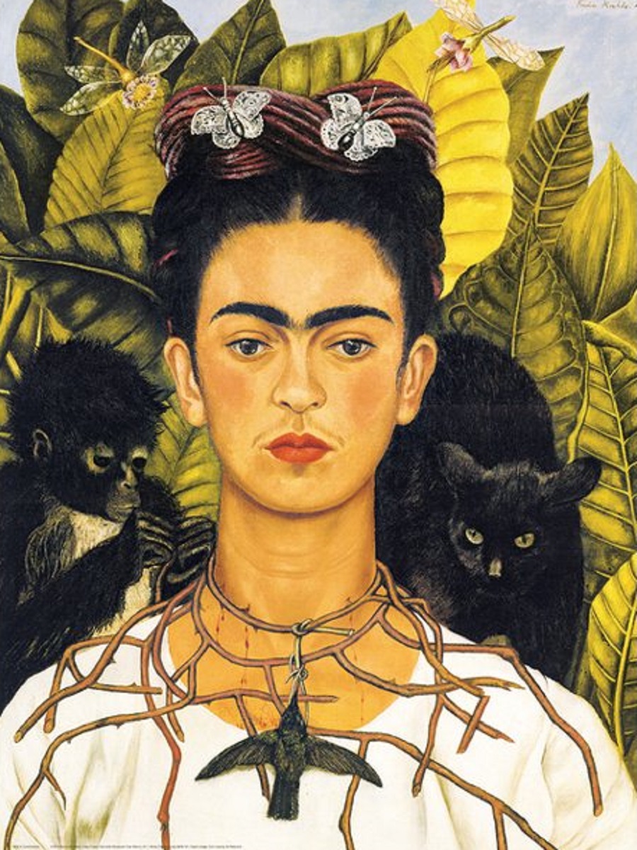 Self Portrait with Thorn Necklace and Hummingbird by Frida Kahlo