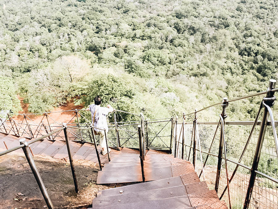 A view of the stairs in Sigiriya