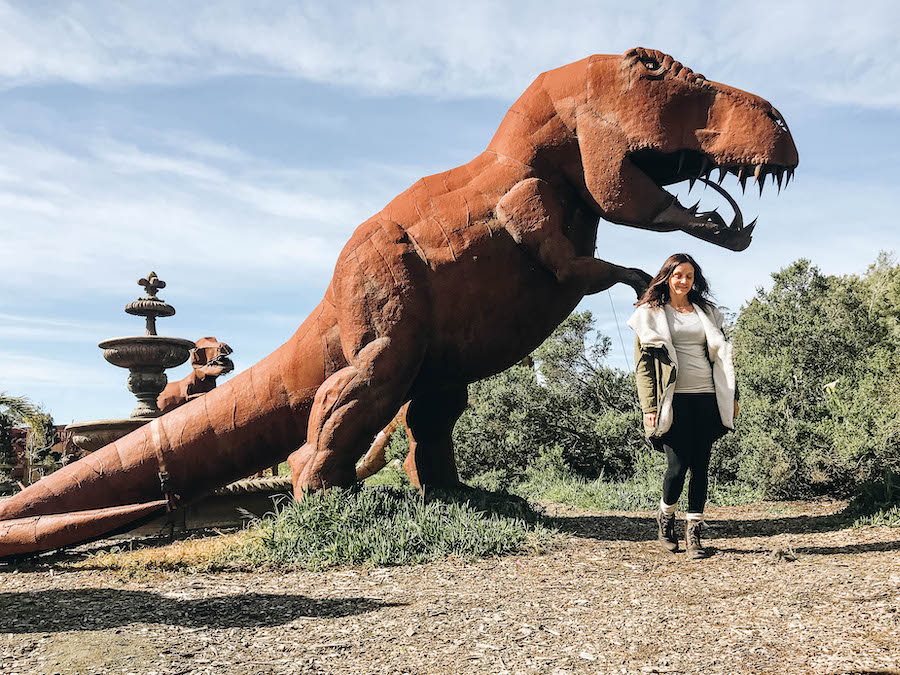 Half Moon Bay Spanish Town Dinosaur in California