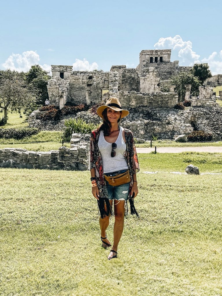 Annette neat the Tulum Ruins Mexico
