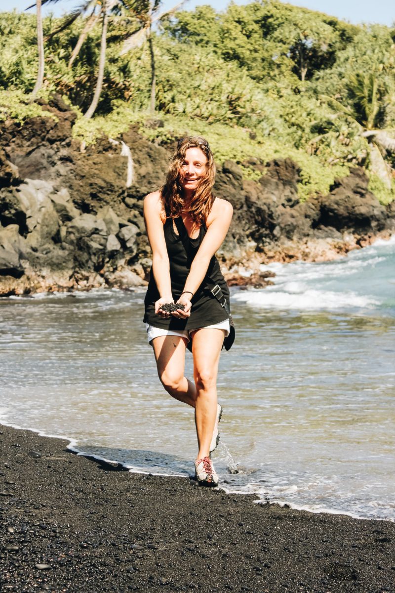 Annette at Waianapanapa Black Sand Beach