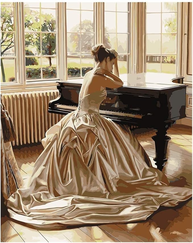 Woman Piano DIY Paint by Number for Adults